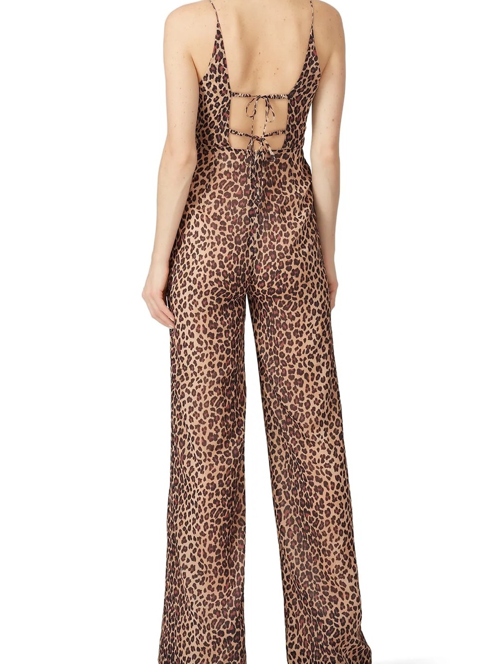 Jonathan Simkhai Leopard-Print Wide-Leg Jumpsuit in Brown small